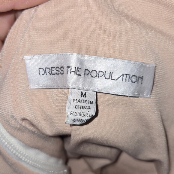 Dress the Population Long Sleeve White Sequin Midi Dress - Picture 2 of 4